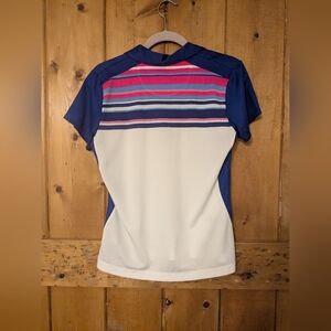 EP Pro Women's Blue and Pink Collared Top Vintage Athletic Golf Shirt Size M